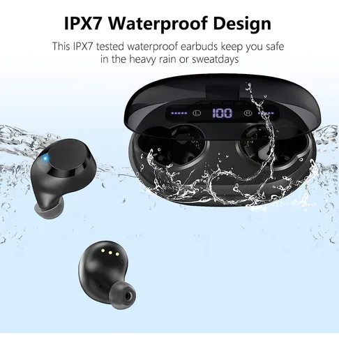 Auriculares Internos Earbuds Inalambricos, Negro | Aruind