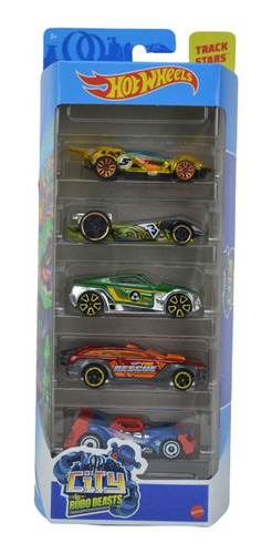 Pack Com 5 Carrinhos Hot Wheels City Vs Robo Beasts