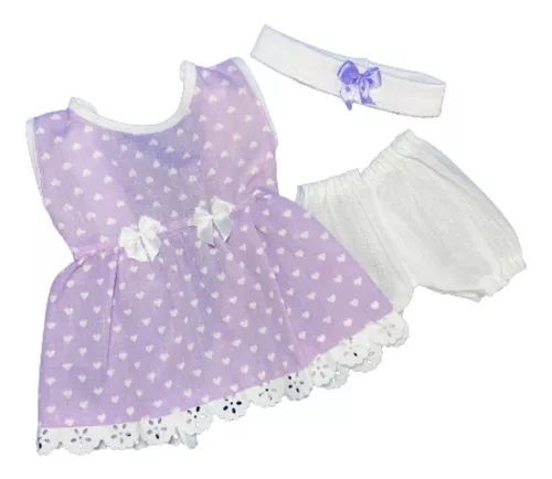 Vestido baby alive roupa de boneca baby alive Floral Lilas