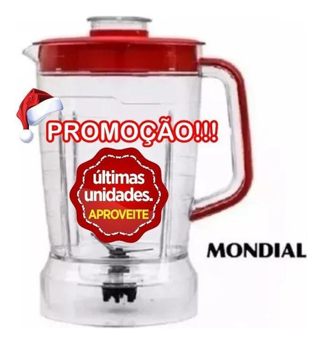 Copo Liquidificador Mondial Turbo Inox L1000 L1200 Vermelho