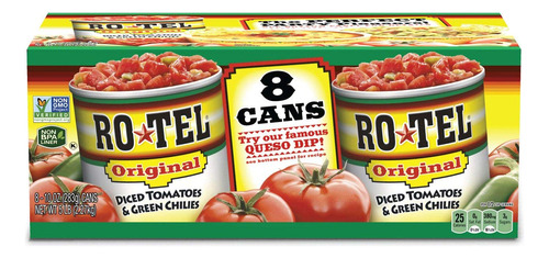 Rotel - Tomates En Dados Y Chiles Verdes (10 Oz, 8 Unidades)