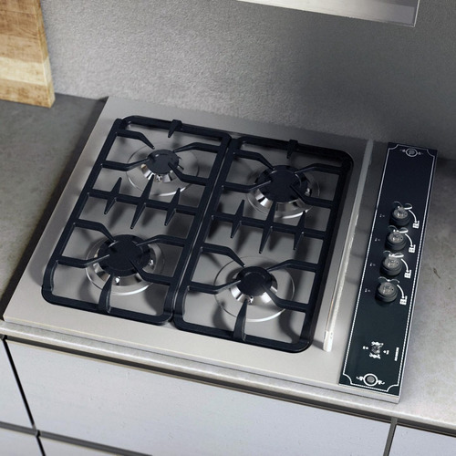 Imagen 3 de 10 de Anafe A Gas Empotrar Acero 4 Hornallas Gama 700 Cocina