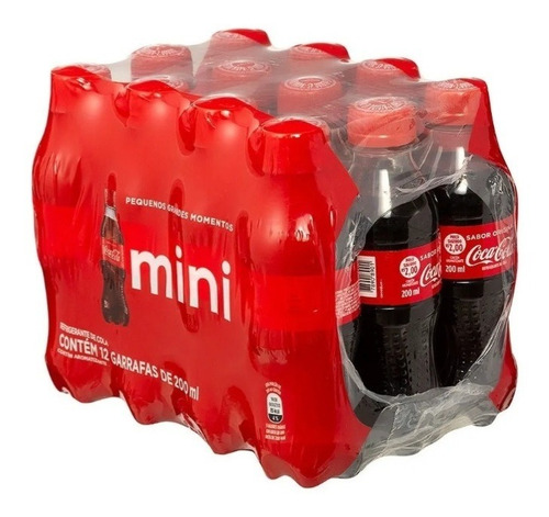 Refrigerante Coca-cola Mini Garrafa 12 Uni 200ml Caçulinha