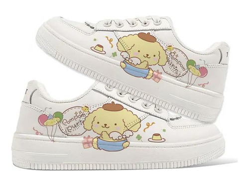 Zapatos Sanrio My Melody Para Mujer, Bonitos Pompones, Purin