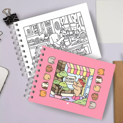 Livro De Colorir Bobbie Goods Capa Dura 50 Páginas De Desenhos Em Folha A5 180gr Boobie Goods