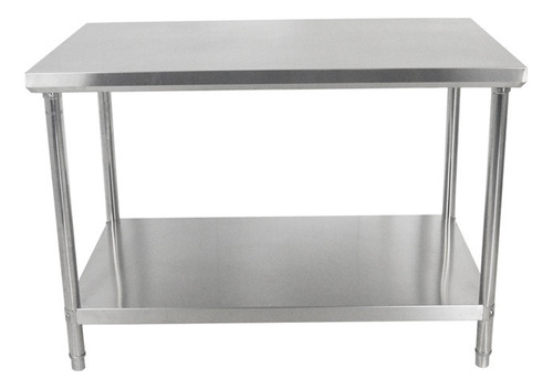 Bancada Mesa Total Inox 120x70cm Industrial Com Prateleira