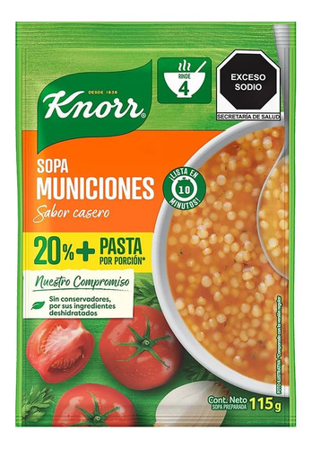 3 Pza Sopa De Codito Knorr 115 G
