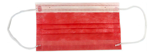 Cubrebocas Desechable De 3 Capas Lutema Rose Red Pack 50 Color Rojo/Rosa