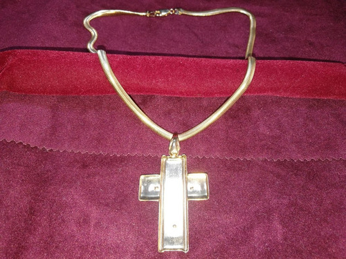 Imagen 6 de 9 de Cadena Baño De Oro 18k Wide Gargantilla Cristo Prenda Collar
