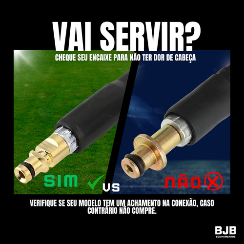 Mangueira Lavadora Alta Pressão Para Karcher K1 K2 K3 K4 K5, 10 Metros , Encaixe Achatado, Resistente E Com Trama Em Nylon - Bjb Equipamentos