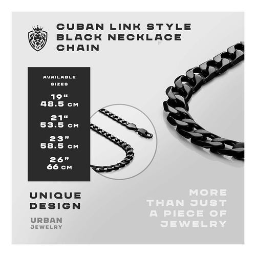 Joyas Urbanas Collar Poderoso Para Hombres Cadena De Acero