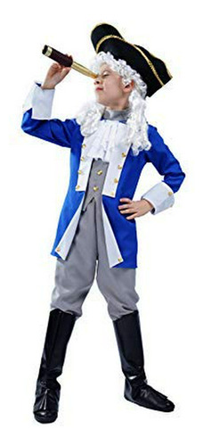 Dress Up America Colonial Patriot Costume With Hat And Wig