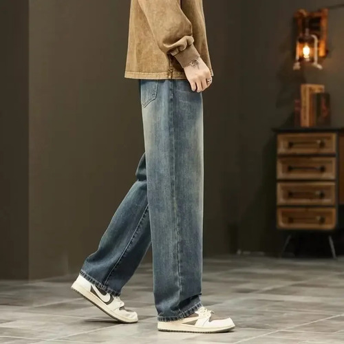 Vaqueros Holgados De Pierna Recta Para Hombre De Estilo Vint