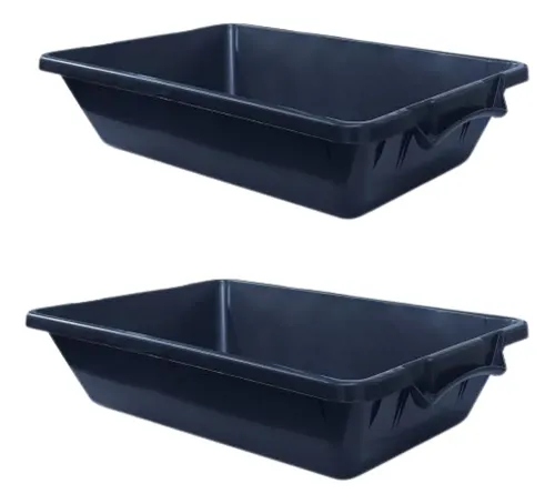 Kit 2 Caixa De Massa Masseira Pedreiro Multiuso 20l 38x57x14