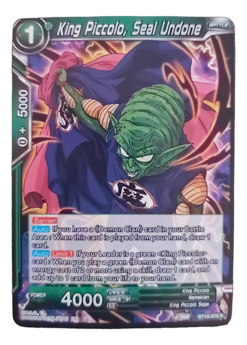 King Piccolo Seal Undone Carta Dragon Ball 