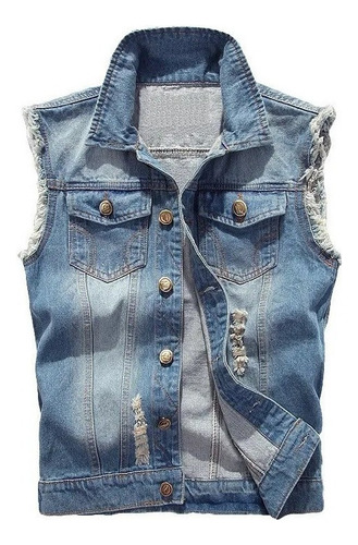 Men's Jeans Vests Fashion Slim Ripped Design