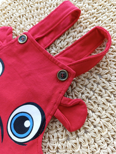Jardinero Para Bebe Nene Nena Rojo P.rojo 12-18 M