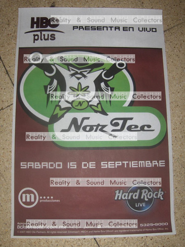 Nortec Poster Presentacion Hard Rock De Coleccion