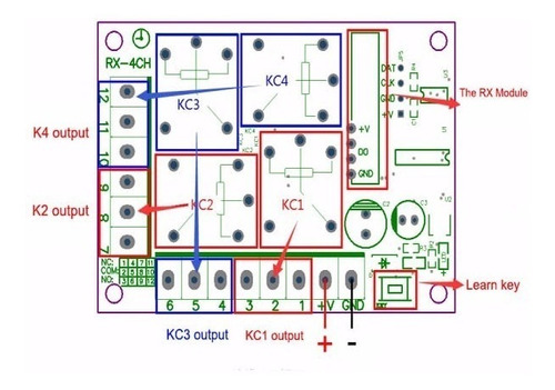 Switch 500mts Modulo Relay On/off Contremoto 4 Canales 12v