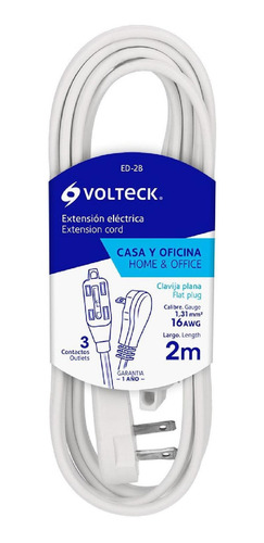 Extensión Domestica Blanca 2 Mt Volteck 48000
