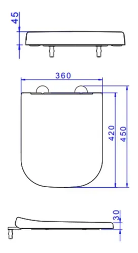 Asiento termofijo con cierre lento para lavabos Axis Quadra