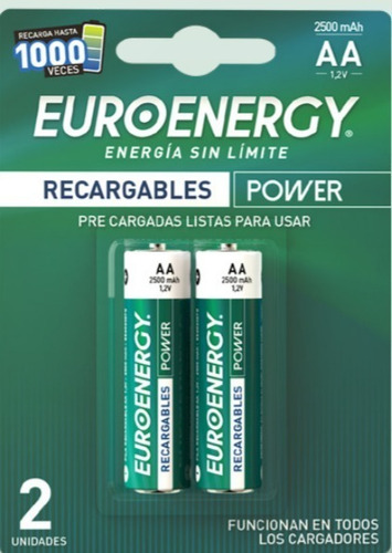 Imagen 2 de 4 de Cargador De Pilas Usb +4 Pilas 2500 Aa Nimh
