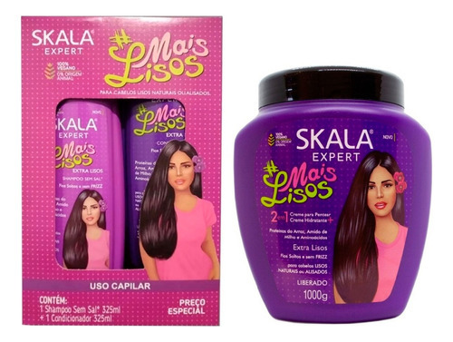 Kit Mais Lisos Shampoo Enjuague Crema 2 En 1 Skala Tpo