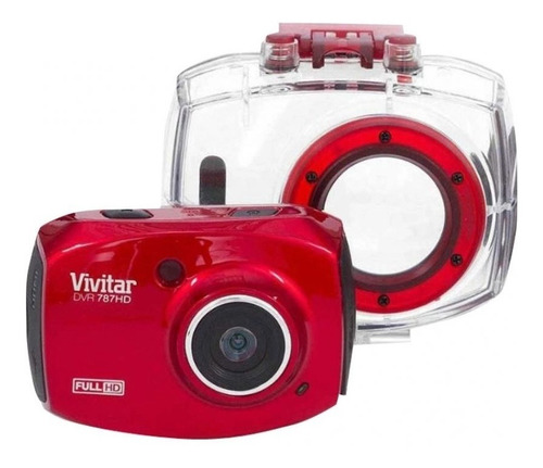 Câmera Filmadora De Ação Full Hd Vermelha Vivitar Dvr787hd