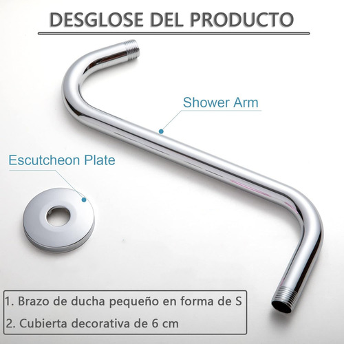 Varilla De Extensión En Forma De S Para Cabezales De Ducha
