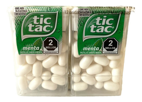 Tic Tac Sabor Menta Pastillas Dulce Caramelo Pack 12pz