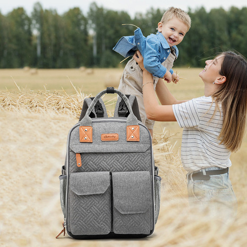 Putybudy Mochila Maternal Gran Capacidad Multifuncional Con Color Fix Diseño De La Tela Fix
