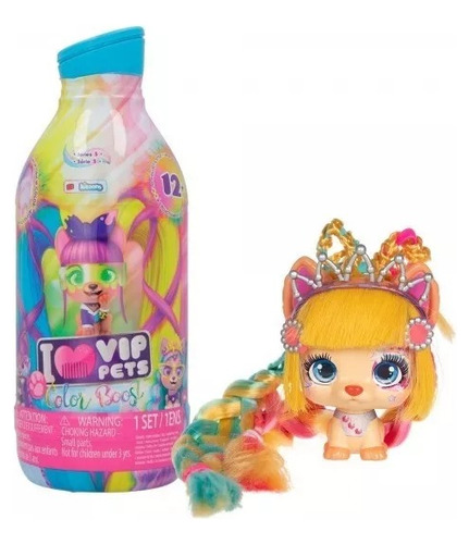 Vip Pets Muñeca Sorpresa Serie3 Color Boost Botella Original