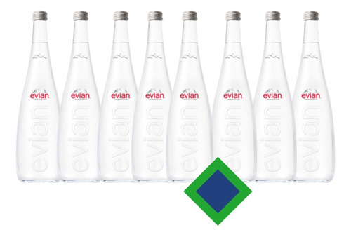 Evian Agua 750 Ml Vidrio Francia 8 Piezas