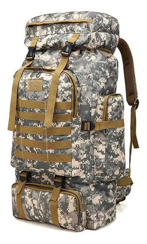 Mochila Táctica Militar 75 L Camo Pixelado Camping Mision