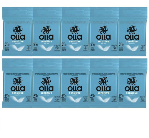 Imagem 1 de 5 de Kit 10x3 Preservativos Olla Sensitive 30 Camisinhas