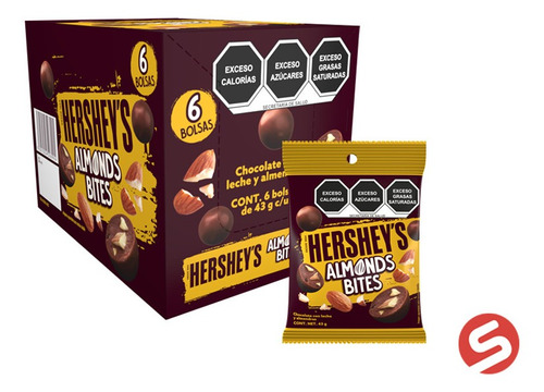 Hersheys Bites Almendra 6/43grs