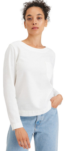 Blusa Mujer Button Back Regular Fit Blanco Dockers