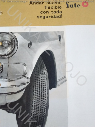 Antiguo Catálogo Fate Neumáticos Autos Original - Década 60