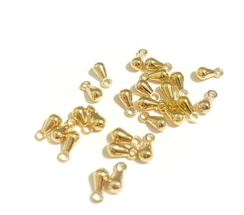 Terminal De Gota 6 X 3 Mm ( 10 Piezas ) Chapa De Oro 18k.