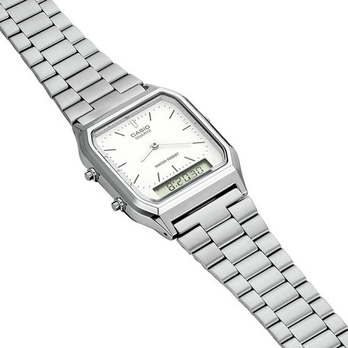 Relógio Casio Anadigi Aq-230a-7d Vintage Unissex Prateado