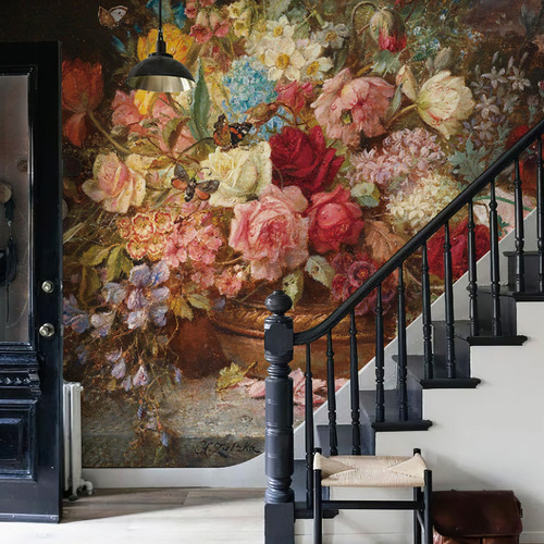 Lienzo Mural De Pared Con Forma De Rosa, Diseño De Flores, P