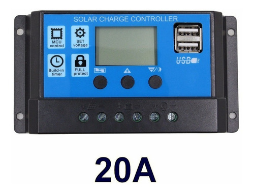 Regulador / Controlador De Carga Solar 20a 12/24v