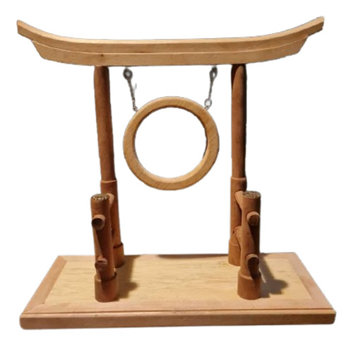 Adorno De Puerta Torii Japonesa Hecha De Madera Torneada Marrón Claro