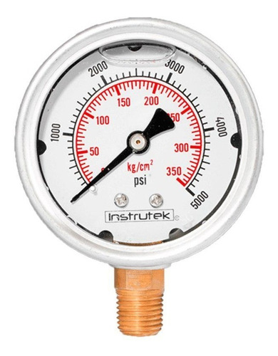 Manómetro Inox Alta Presión Glicerina 2.5 PLG, 5000 Psi