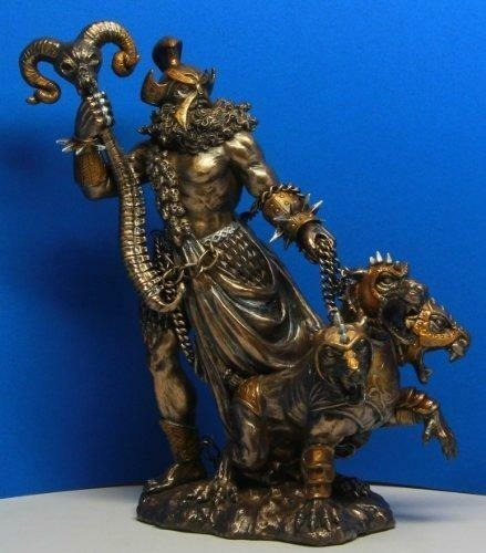 Estatua De Hades Con Cerbero Dios Griego Del Inframundo 24cm