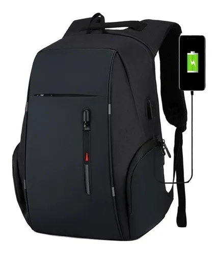 Mochila Antirrobo Impermeable Anticorte Puerto Usb - Negro GENERICO