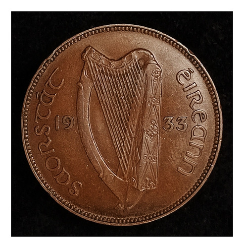 Irlanda 1 Penny 1933 Mb Km 3 Arpa