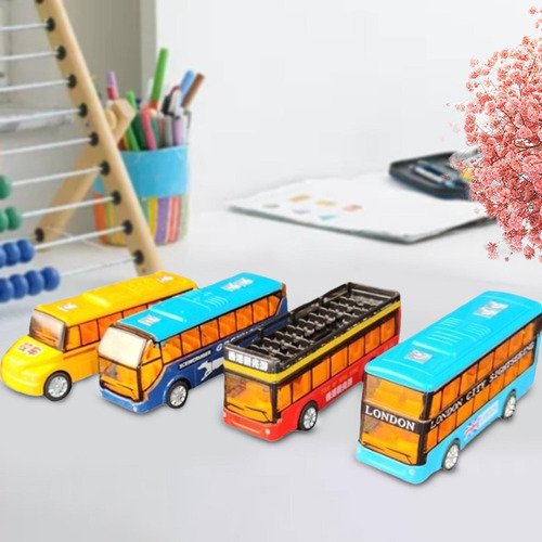 4 Piezas, Escala 1:64, Colección De Autobuses Escolares De
