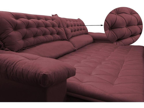 Sofá Retrátil Reclinável Pocket Camainbox Botonê 2,12m Vinho