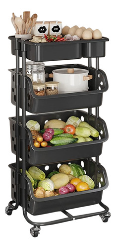 Carro Frutero Organizador De Cocina Con 4 Niveles Y Ruedas